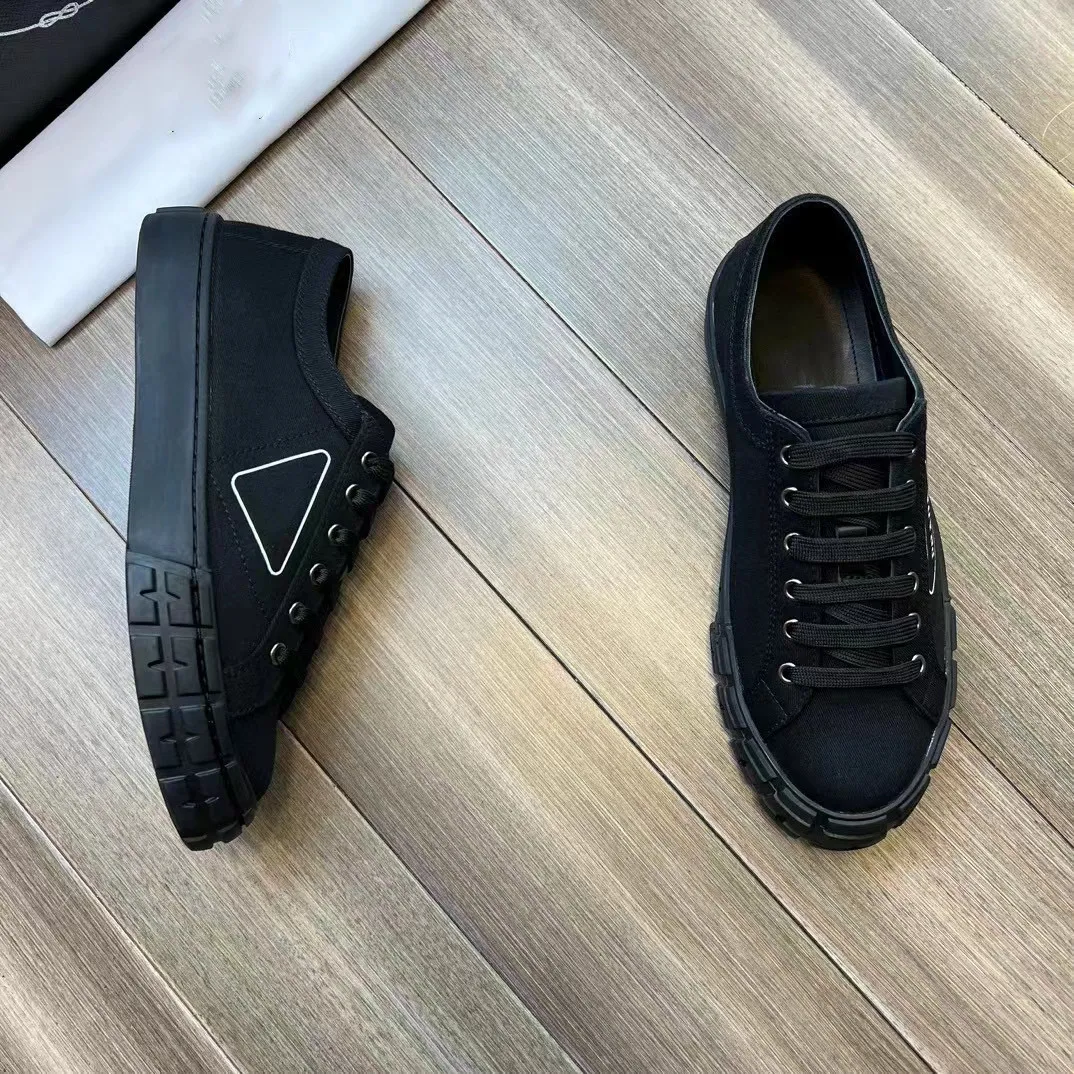 2023S/S Sports Design White Black canvas Leather Sneakers Shoes rubber sole Outdoor Slip-on Men Skateboard Walking Wholesale Footwear EU38-44