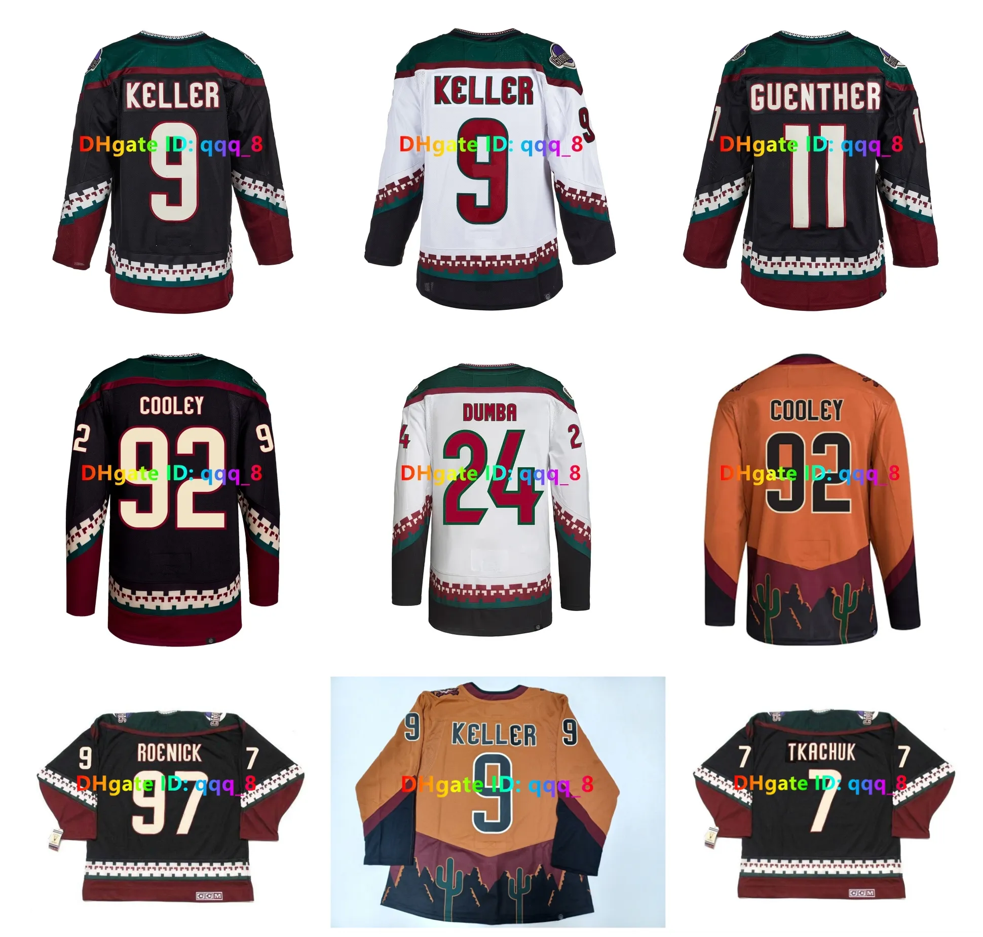 Clayton Keller Logan Cooley CCM Retrocesso Arizona Hóquei Jersey Nick Schmaltz Matt Dumba Barrett Hayton Karel Vejmelka JEREMY ROENICK KEITH TKACHUK DOAN Tamanho S-XXXL