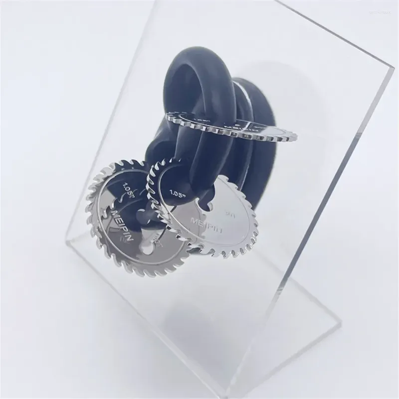 Backs Earrings Gothic Punk Style Y2K Metal Mechanical Serration Gear Clip For Women Men's Cool Party Jewelry Accessories