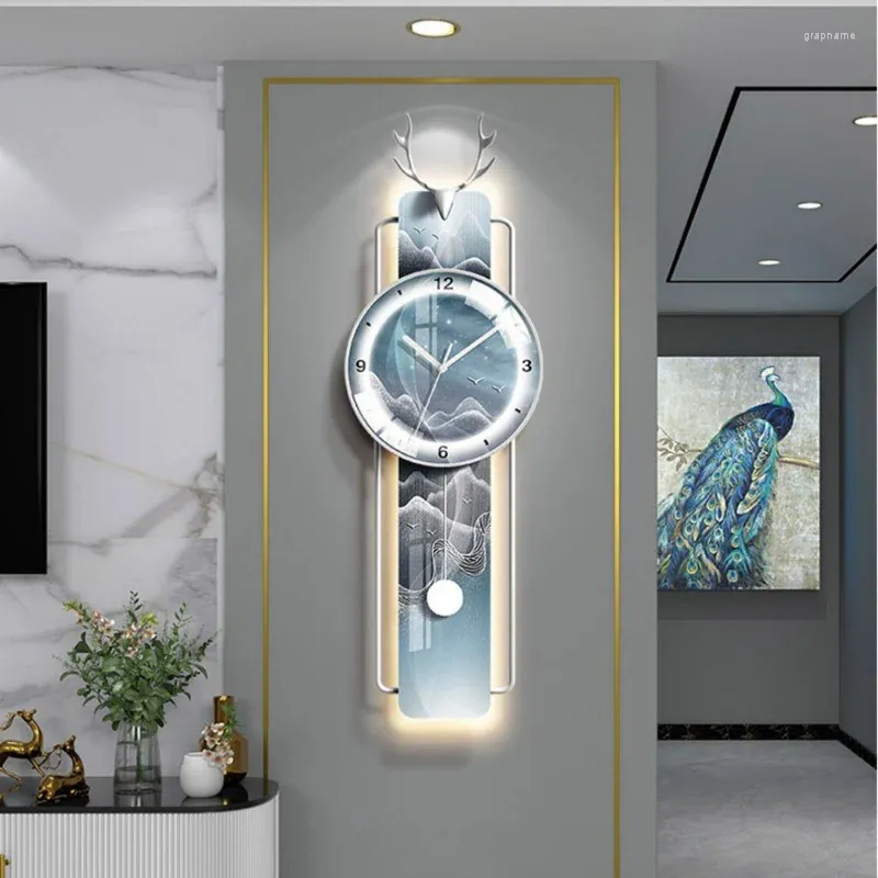 Wall Clocks Calendar Clock Nordic Modern Design Living Room Decoration Large Mute Fashion Light Luxury Watch Luminous Lamp