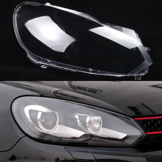 Front Lamp Shade Lamp strålkastsmasker Strålkastare Skal lampskärm täckningslinsglas för Volkswagen VW Golf 6 Xenon GTI 2010-2013