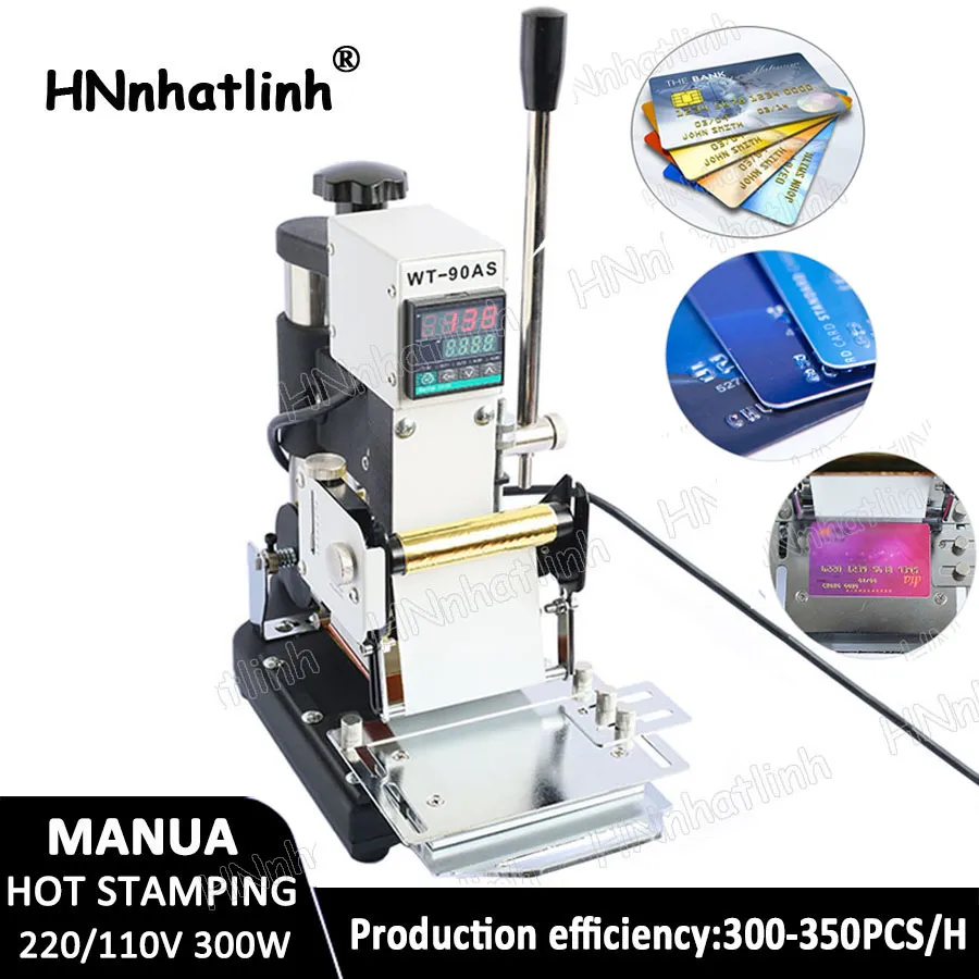 Industriell utrustning 220V/110V LCD DIPLAY MANUAL HOT FOIL Stamping Machine Card Tipper Prägling Maskin för ID PVC -kort