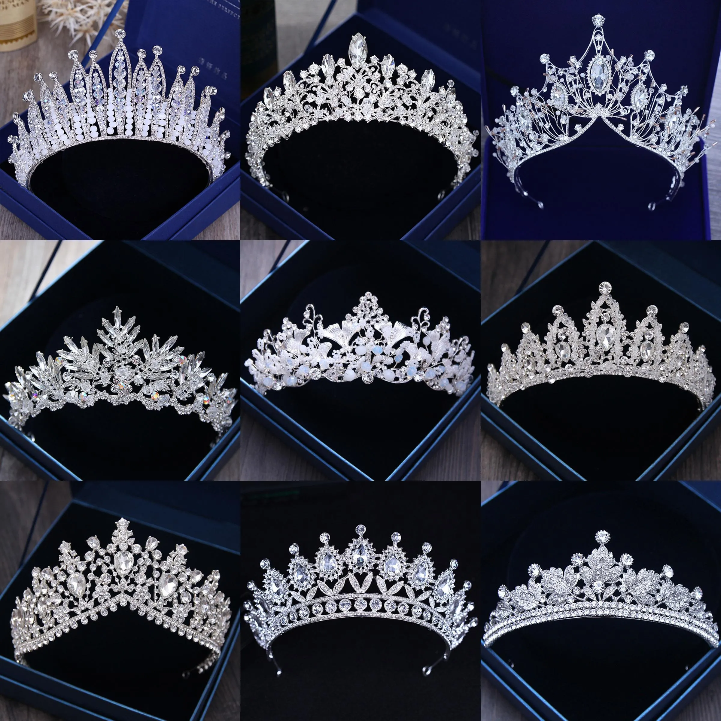 Разнообразная свадебная корона из серебра, золота и кристаллов, стильные аксессуары для свадебного платья, свадебная корона ручной работы со стразами, корона с конским глазом