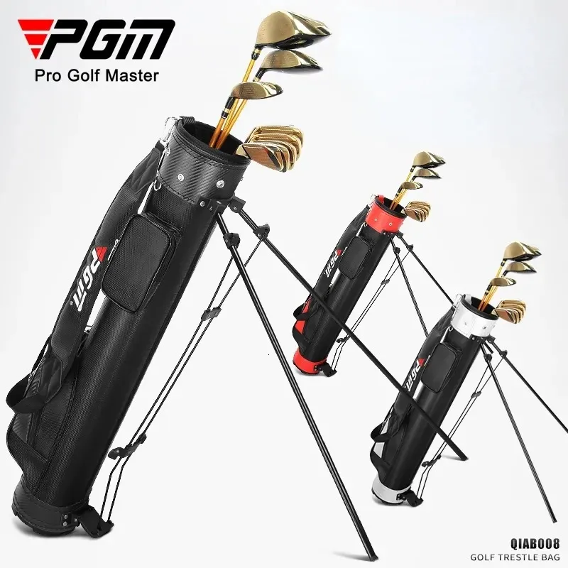 Torby zewnętrzne PGM Wodoodporny stojak na golfa Lekka przenośna torba Portable Duża pojemność Trwałe przenoszenie pakietu może pomieścić 9 klubów Pasek na ramię 231122
