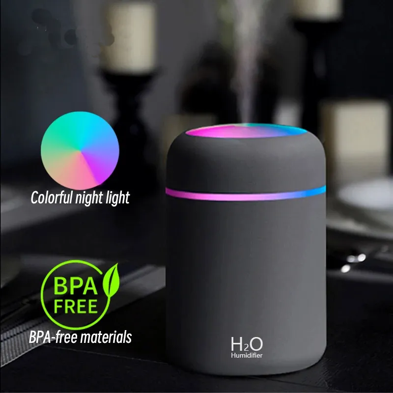 300ml Air Humidifiers Portable Mini USB Aroma Diffuser With Cool Mist For Bedroom Home Car Plants Purifier Humificador