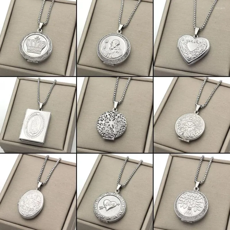 Pendant Necklaces Creative Design Handmade Diy Po Box Necklace For Women Men Stainless Steel Chain Choker Neutral Fashion Jewelry Gifts