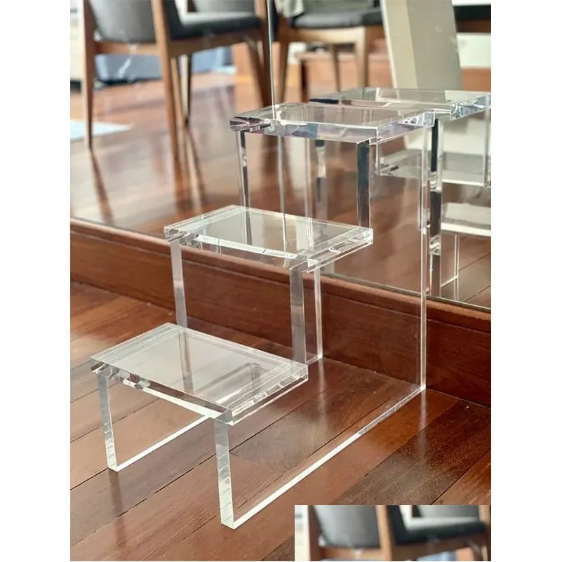 Meubles de salon en acrylique Transparent, tabouret à 3 marches, Table basse transparente, livraison directe, maison jardin Dh0Fn