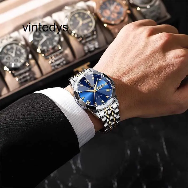 Quartz horloges voor heren Horloge Heren Quartz Student Business Glow Fijn staal Zwitserse heer