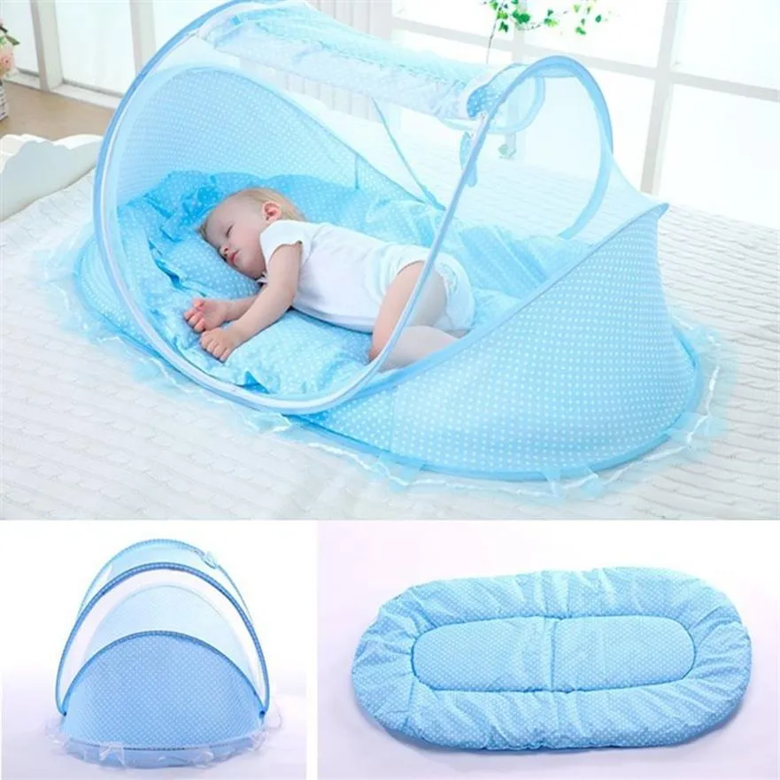 Nyfödd sömn spjälsäng netting bärbar vikbar polyester baby säng mygg net lek tält barn294n