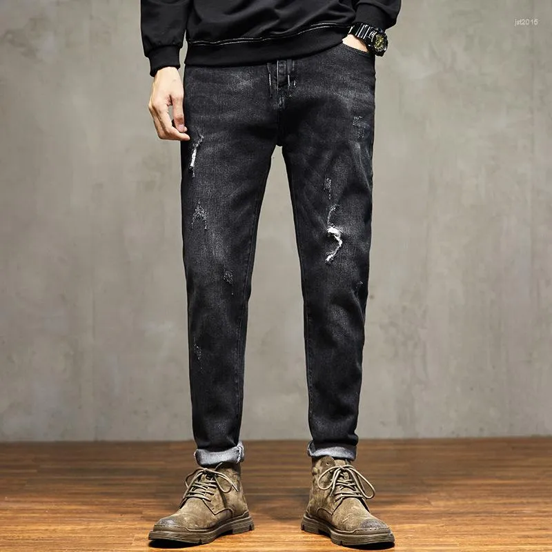 Men's Jeans Young Men Students Fashion Streetwear Design Homens Demin