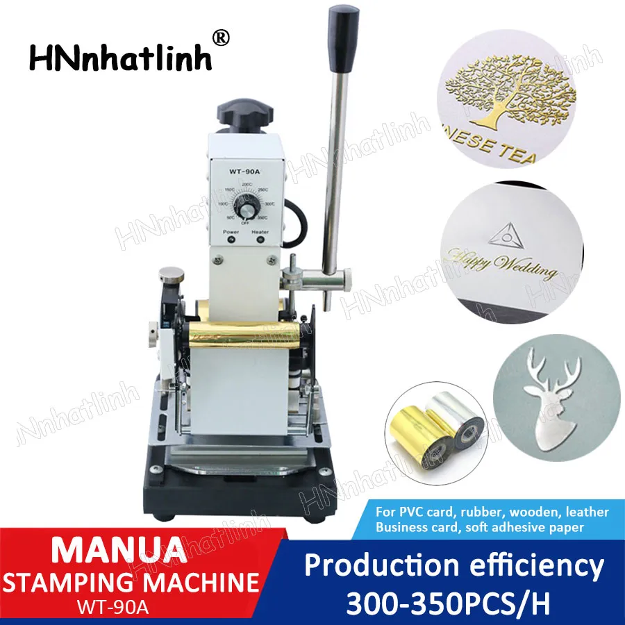 Industrial Equipment Manual de PVC Cartão PVC Máquina de estampagem Hot Foil Machine ID VIP VIP Braille Impressora Máquina de prensa de gravação magnética