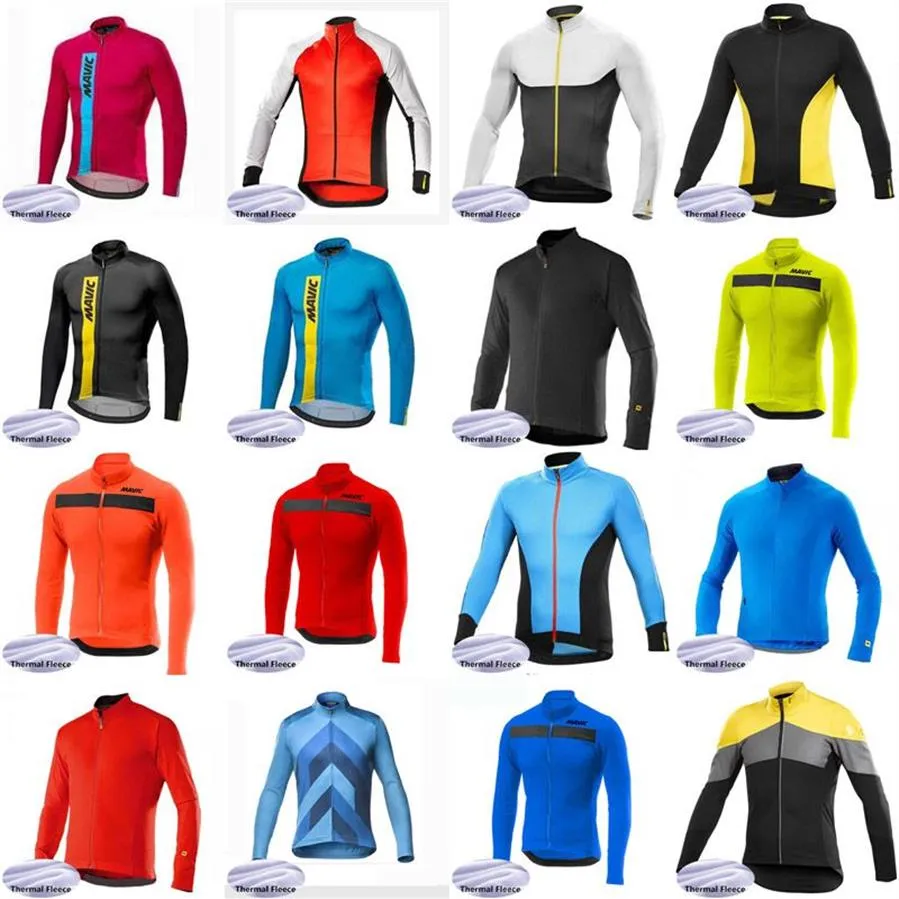 Mavic equipe dos homens inverno velo térmico camisa de ciclismo manga longa camisas corrida mtb bicicleta topos uniforme ao ar livre sportswea s21218h