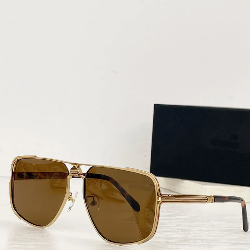 Сезон 2023, мужские элитные брендовые дизайнерские солнцезащитные очки THE PRESENTER, классические модные солнцезащитные очки в золотой квадратной оправе для мужчин и женщин UV400 с оригинальной коробкой Z64