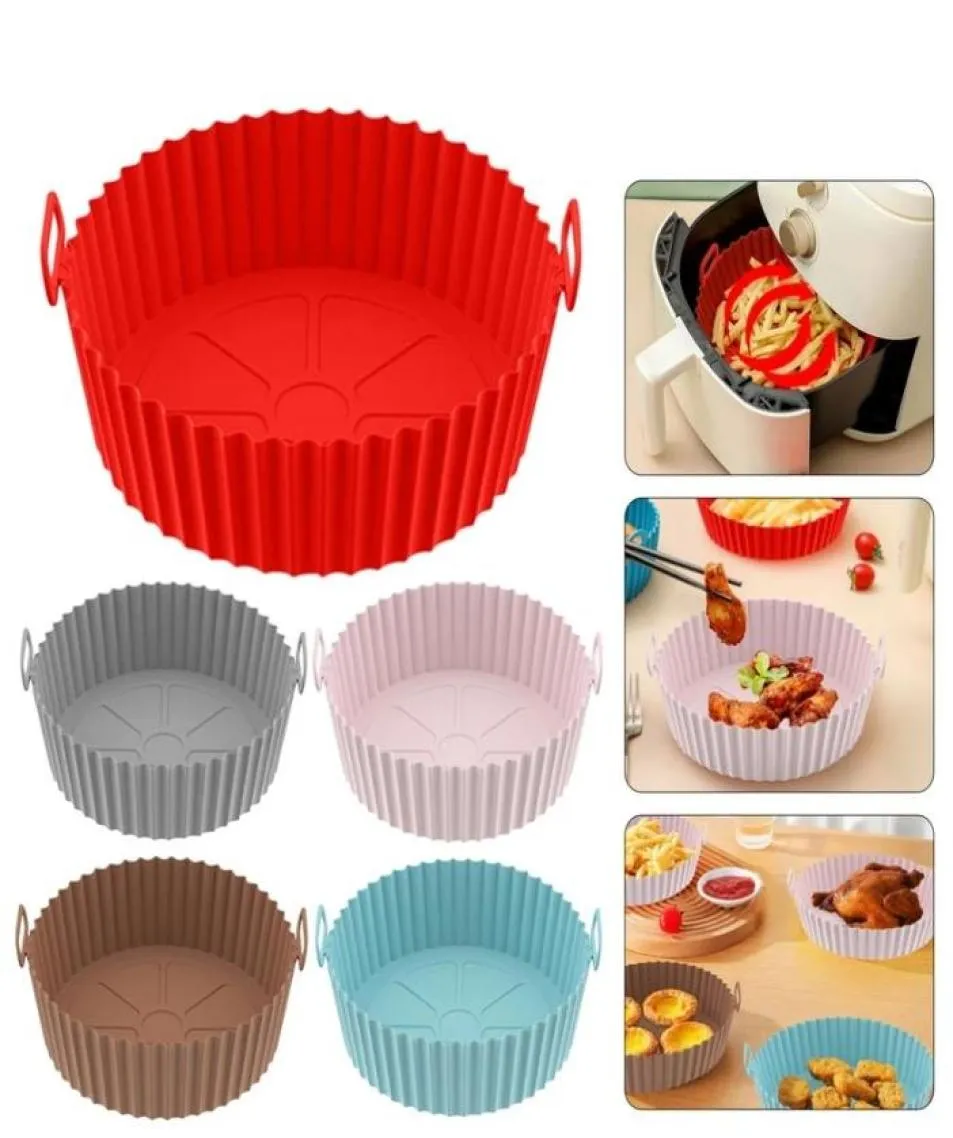 Silicone Basket Pot Tray Liner For Air Fryer Oven Accessories Pan Baking Mold Pastry Bakeware Kitchen Novel Shape Reusable LX51516438775