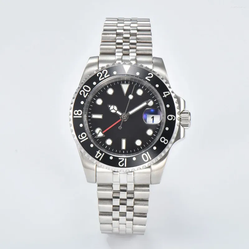 Wristwatches 40mm Men's GMT Watch NH34 Stainless Steel Mechanical Case Movement Automatic NH35 Dial