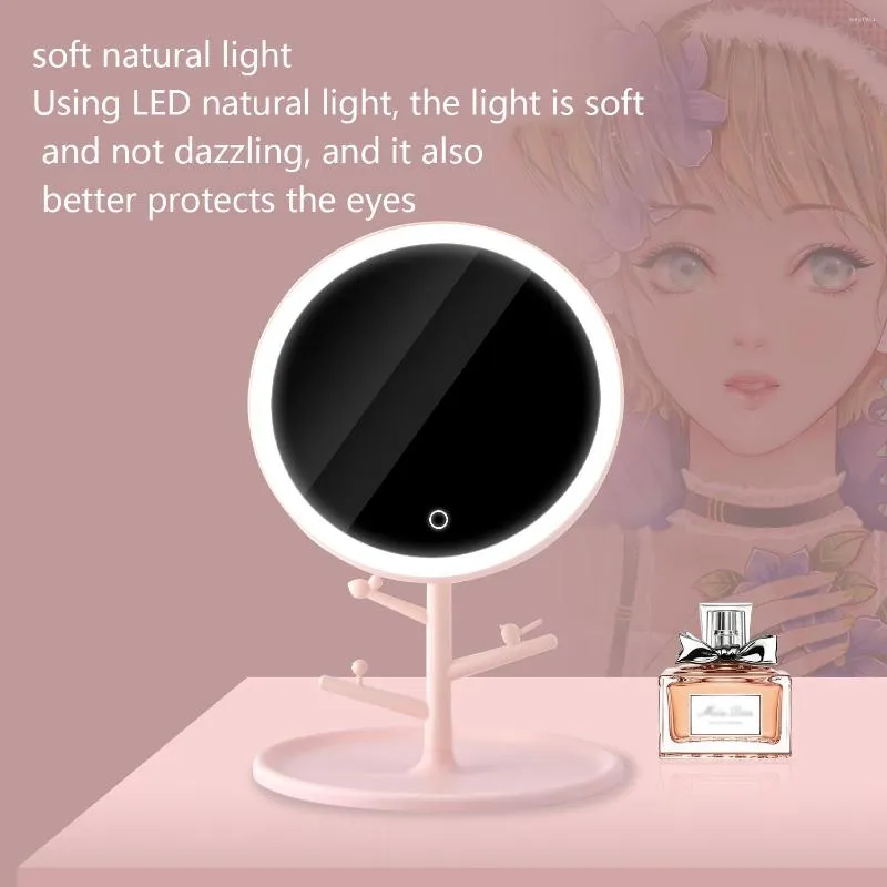 Nachtlichten LED Licht Make -up Mirror 10 keer vergroting desktop badkamer draagbare vouwvulling vulling