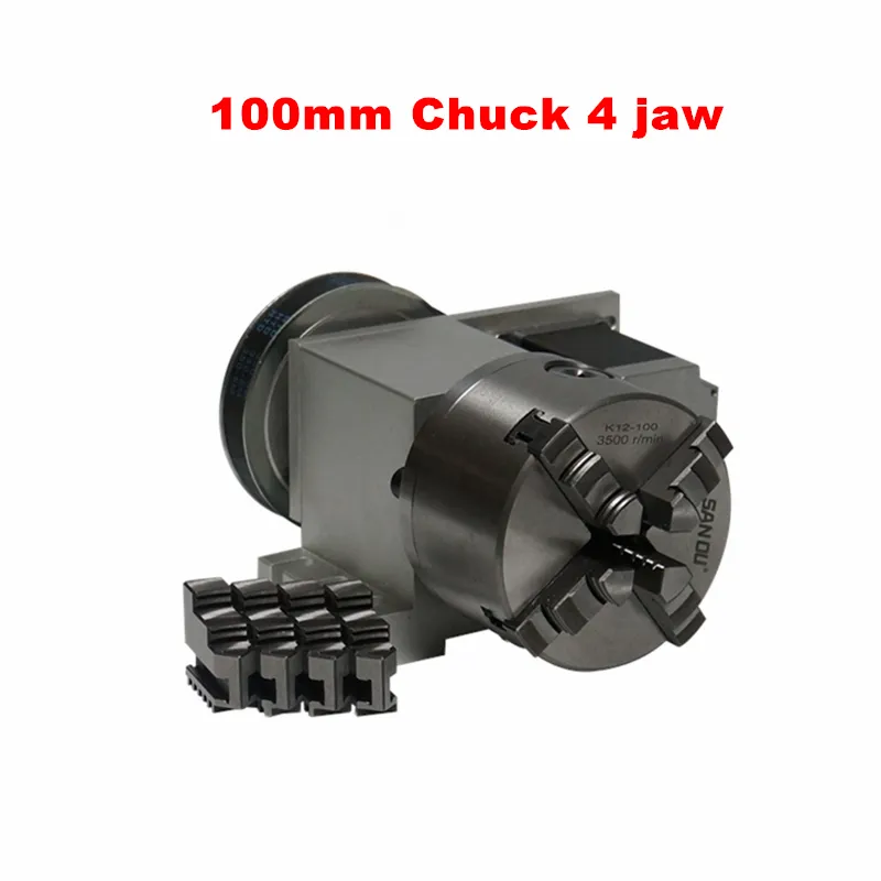 VEVOR Dividing Head, K11-100mm 3-Jaw Chuck, CNC Router Milling Machine Rotational Axis 4th Axis A Axis Indexing Head, 2.6"/65 Mm Center Height MT2 Tailstock 6:1 Gear Ratio, Universal For Engraving - View #2