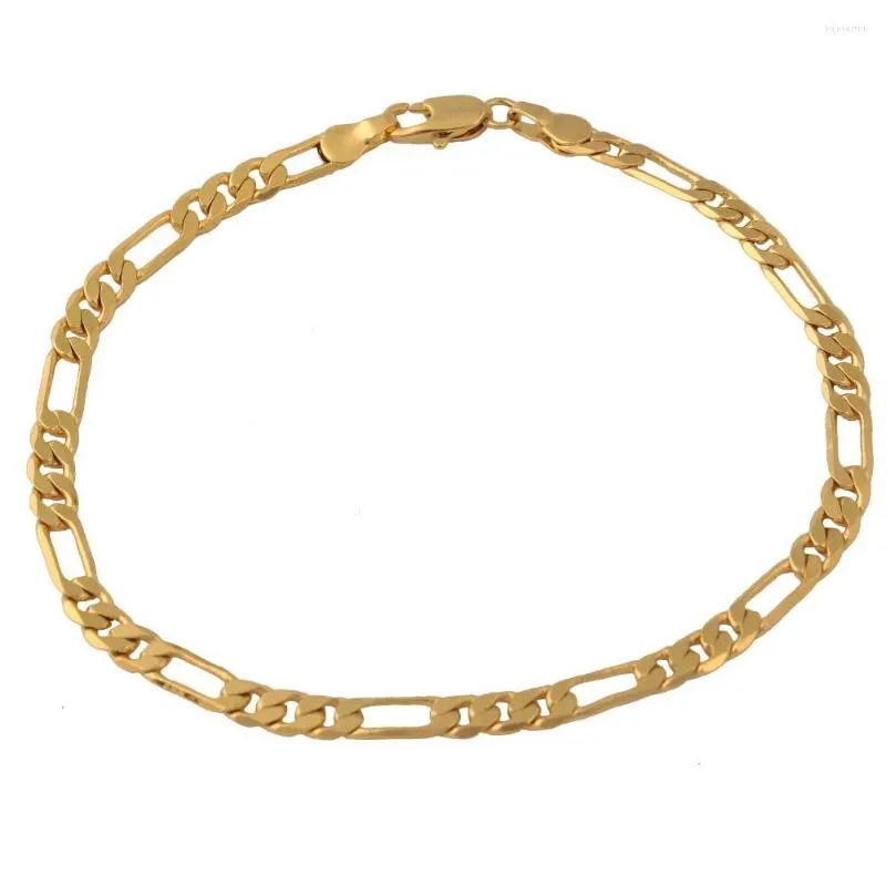 Link bransoletki bransoletka męska biżuteria hurtowa modna złota kolor 22 cm o grubości 3 mm łańcuch kubański