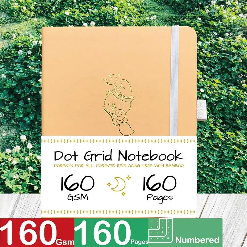 Gestippeld Journal Dot Grid Notebook genummerd 160 pagina's 5 5 mm punt-grid schattige ontwerpen