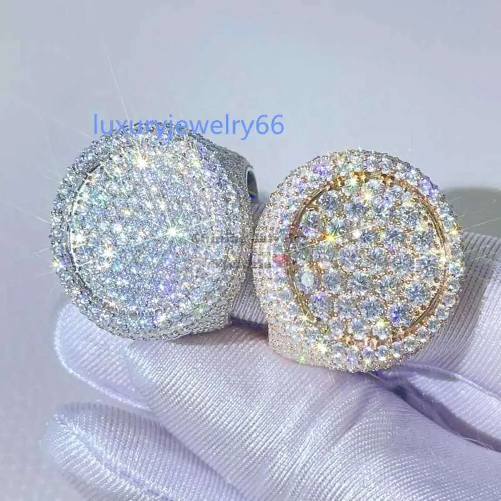 gorąca sprzedaż solidnego srebrnego testera diamentowego Tester Hip Hip Iced Out Men vvs moissanite pierścienie 925 srebrne srebrne