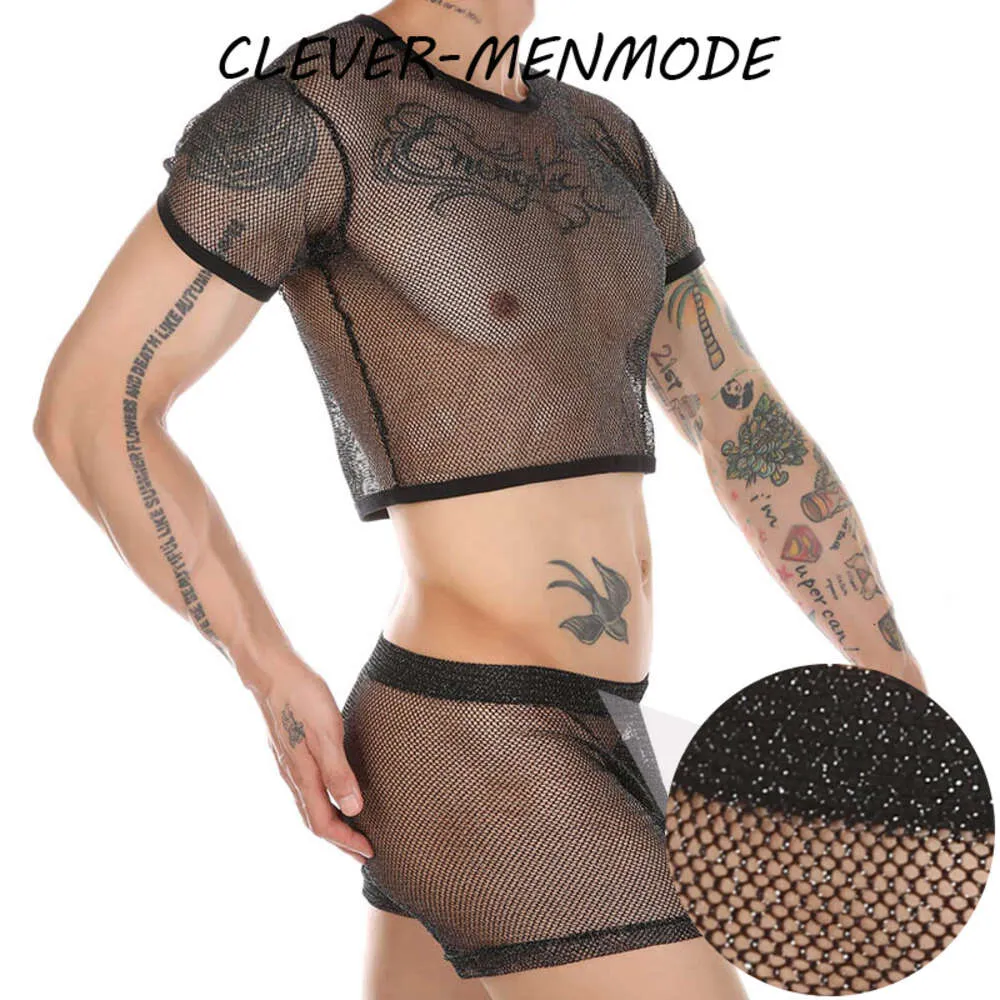 Mens Sexy Erotic Fishnet Sheer T Shirt Shorts Suit Women Men Ultra Thin  Transparent Porn Lingerie Mesh Cutout Tight Clothing From 13,92 € | DHgate