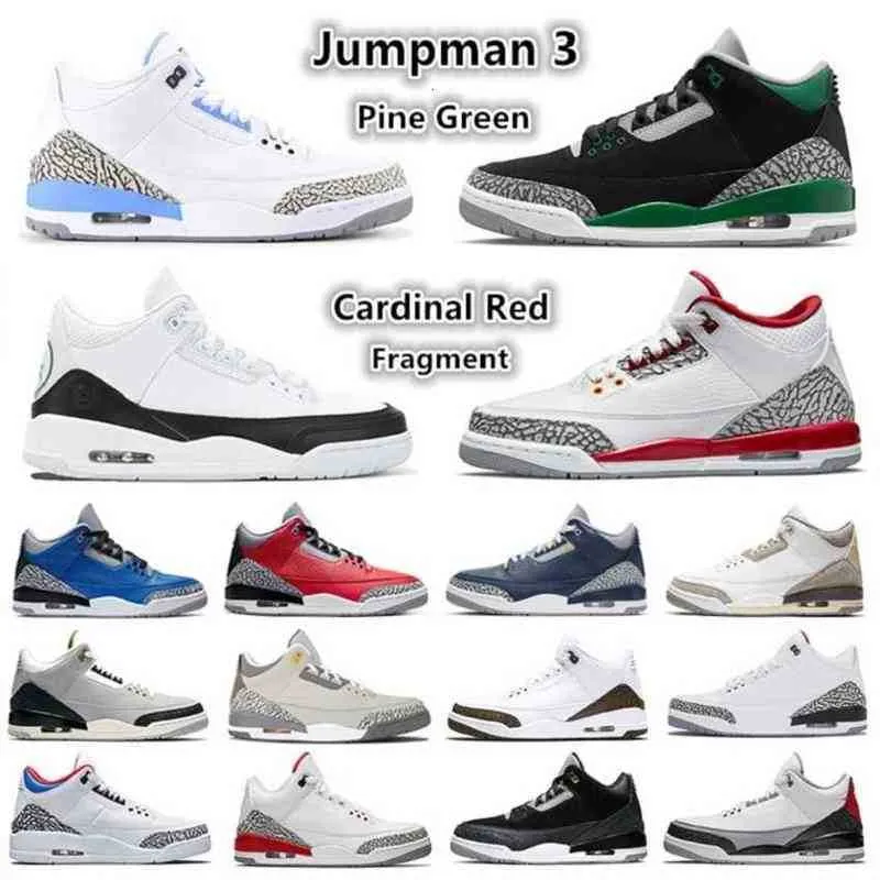 Discount Jardons Cardinal Red 3 3s Hommes Jumpman Basketball Chaussures Pine Green 3m Black Cement Tinker Unc Varsity Royal Pure White Katrina Jth