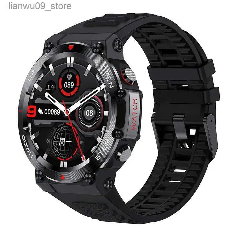 Montres-bracelets Montre intelligente AK45 Bluetooth Appel téléphonique 400mah Grande batterie Hommes Militaire Tactique Robuste Sports de plein air Fitness SmartwatchQ231123