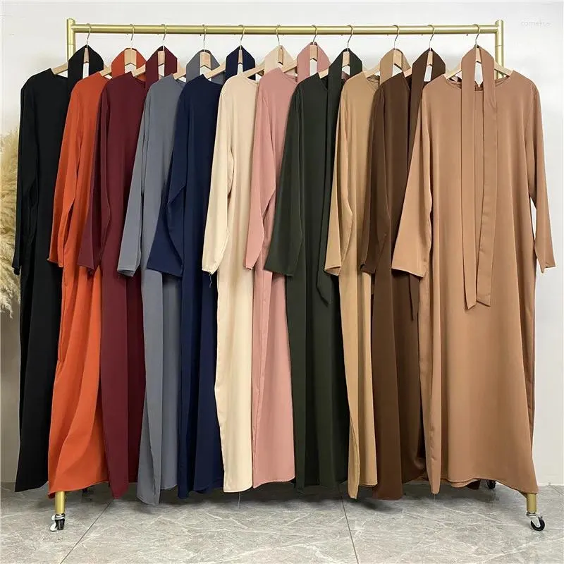 Vêtements ethniques Arrivée Nida Dubaï Longue Femme Robe de soirée Musulman Abaya Kimono Solide Couleur Poche Kaftan Turquie Hight Classe Robe de luxe