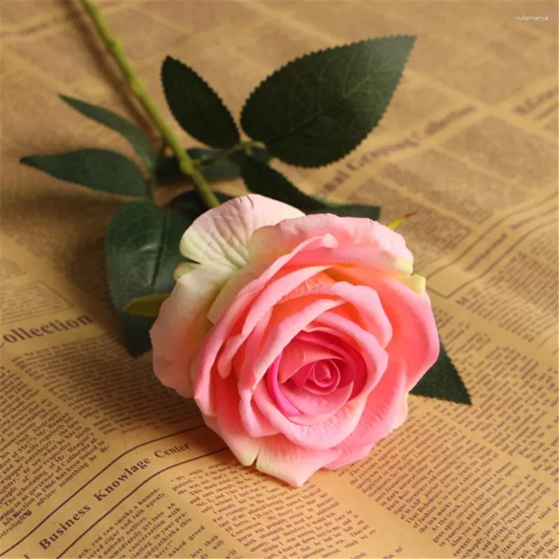 Decorative Flowers Decoration Wedding Artificial Peony Bouquet Silk Flannel Rose Flower For Home Table