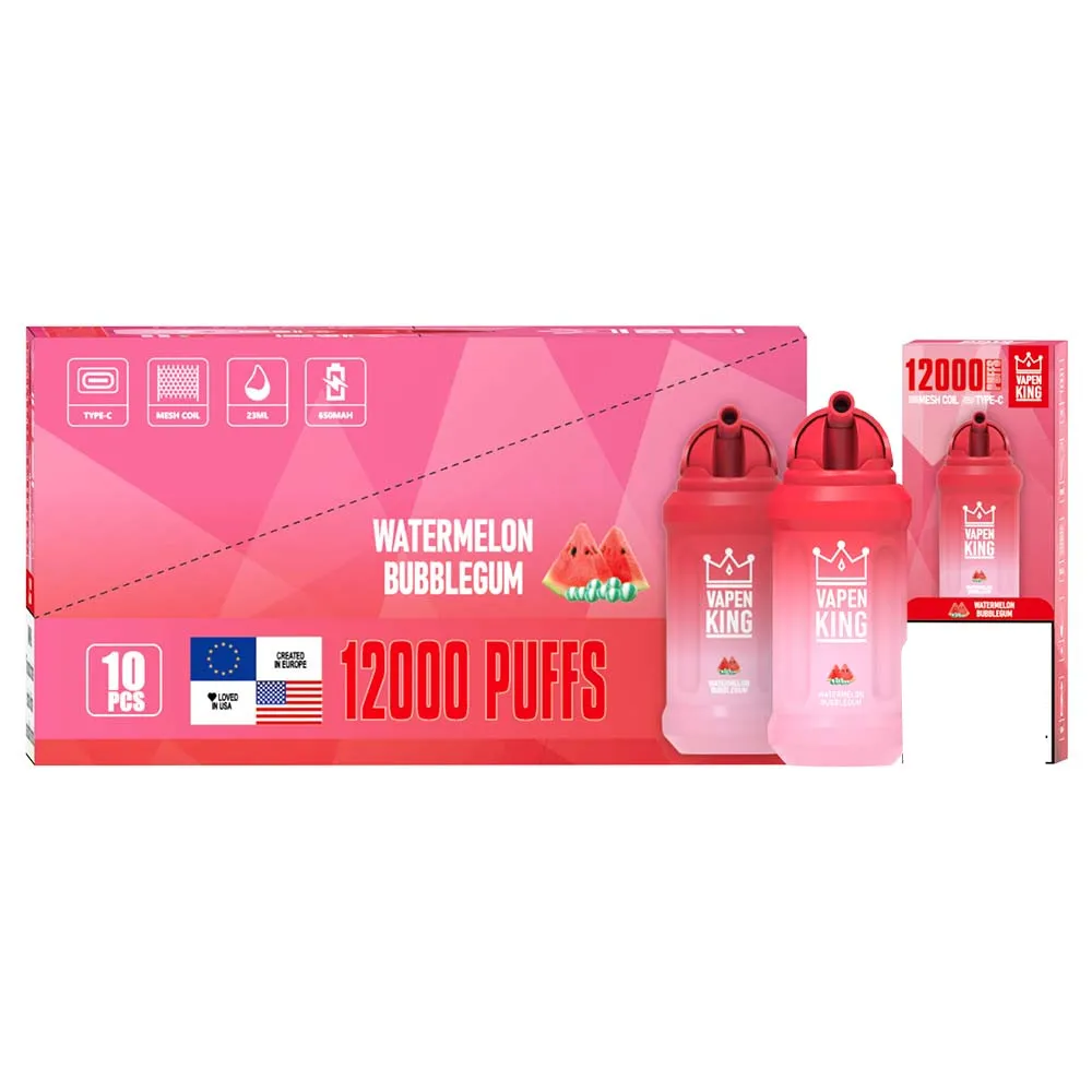 Vapen King XXL Bar 12000PUFFS Disposable Coil Vape Pods With 650mAh Battery & 10 Flavors Fast