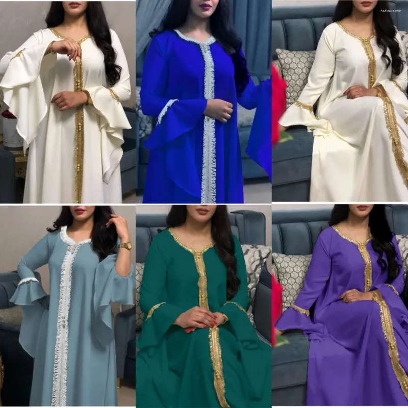 Abbigliamento etnico 2024 Estate caftano marocchino donne reali Dubai Abaya musulmano per abito lungo da donna turco