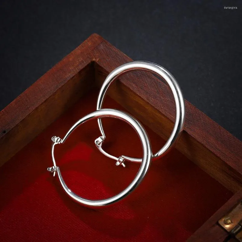 Hoop Earrings Fashion Thick Silver Plating Large Circle Minimalist Color For Women Punk Jewelry