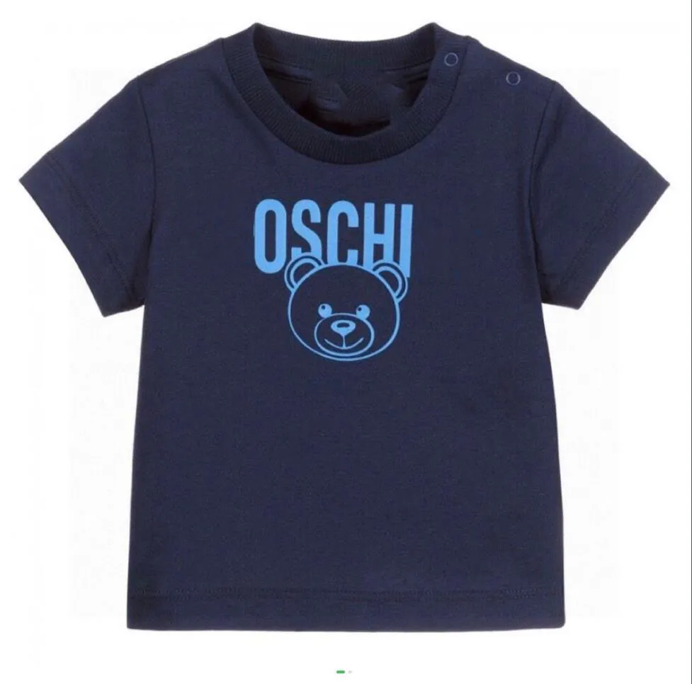 Cute Summer Baby Boys Girls Brand T-shirts Letters Printed Kids Short Sleeve T-shirt Cotton Children Cartoon Bear Shirt Child Tops Tees