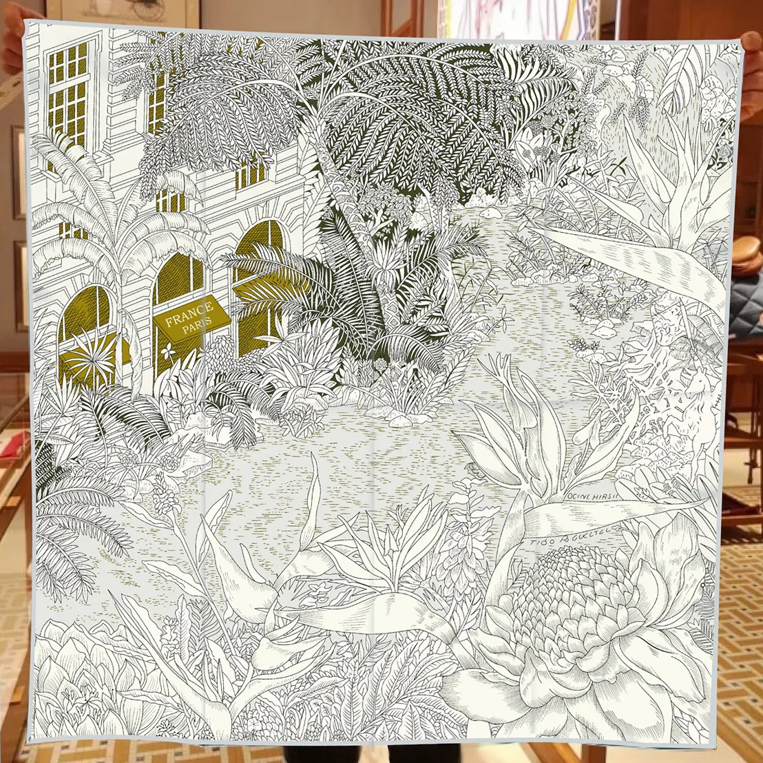 Kleurrijke bloemen print vierkante sjaal sjaal dames bandana kapsel dame hoofd wraps vrouwelijke sjaal mode halsdoek 90x90 cm