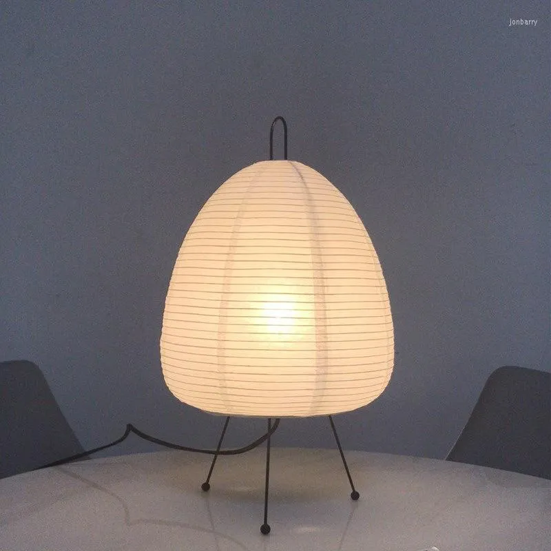 Bordslampor japansk designer Akari Noguchi Yong Lamp Rice Paper LED Desk för sovrummet Bedside Living/Dining Decor