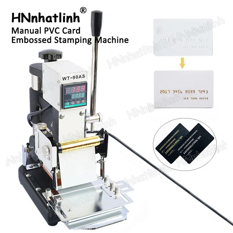 Industriële apparatuur 220V/110V LCD Display Manual Hot Foly Stamping Machine Card Tipper Embossing Machine voor ID PVC Plastic Cards