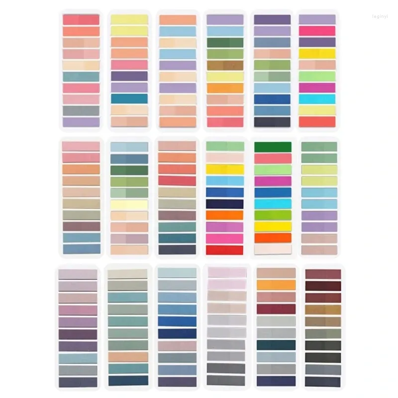 Schede indice Bandiere adesive 2800/3600 pezzi Etichette adesive PET impermeabili Segnalibri Etichetta di lettura Adesivi colorati