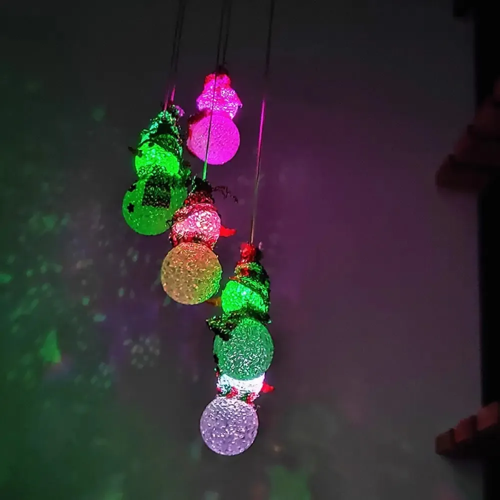 Juldekorationer Peabs Solar Wind Chime Lights Hangings Snowman Pendants String Light Colorful LED Chimes 231123