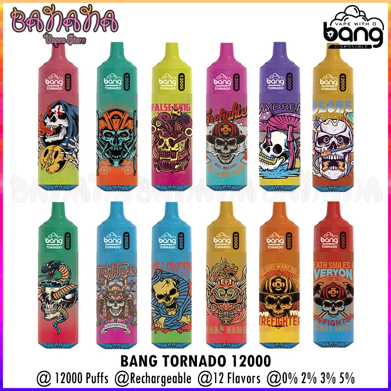 Bang Box Puff 12K E Cigaretter Tornado 12000 Puffs Big Vaporizers Disponible Vape Mesh Coil LED Lampor Raddbart batteri 0% 2% 3% 5%