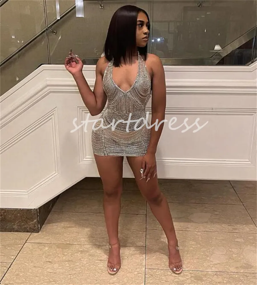 Elegant Golden Short Prom Dress Baddie Halter V Neck Cocktail Party Dress  Crystal Homecoming Graduation Evening Dress 2024 Black Girls Birthday Prom  Dress from Dhgate Prom Dresses - price 144.72