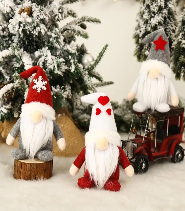 2022 Joyeux Noël Décorations Suédois Père Noël Vieil Homme Sans Visage Gnome En Peluche Poupée Ornements À La Main Elfe Jouet Maison De Vacances Fête Dec8894966