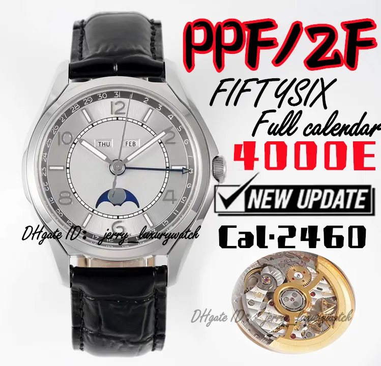 ZF Luxury Men's Watch 4000E FIFTYSIX Full calendar Moon Phases, 40* 11.6mm cal.2460 automatic chain up movement, 40 hours power reserve. Sapphire mirror,gary