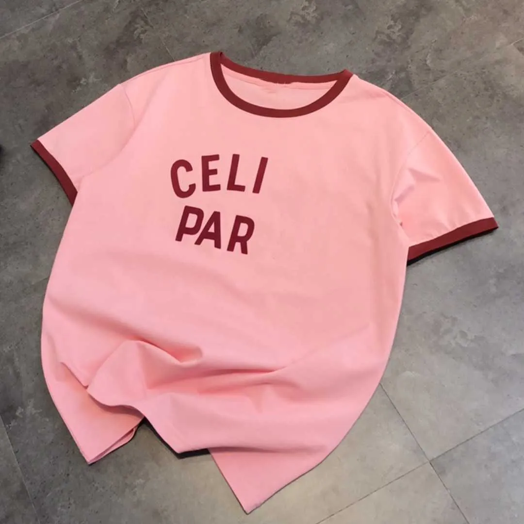 Ce nouveau t-shirt à col rond avec lettres floquées pour femmes, haut de loisirs d'été en coton à manches courtes pour filles mignonnes