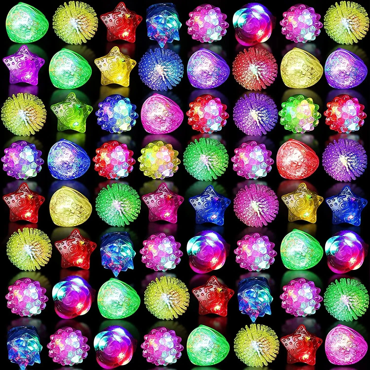 LED SwordsGuns 102030405060 pezzi Anelli luminosi Illuminano i giocattoli luminosi di favore del partito Flash Luci a led Glow In The Dark Supplies 231123