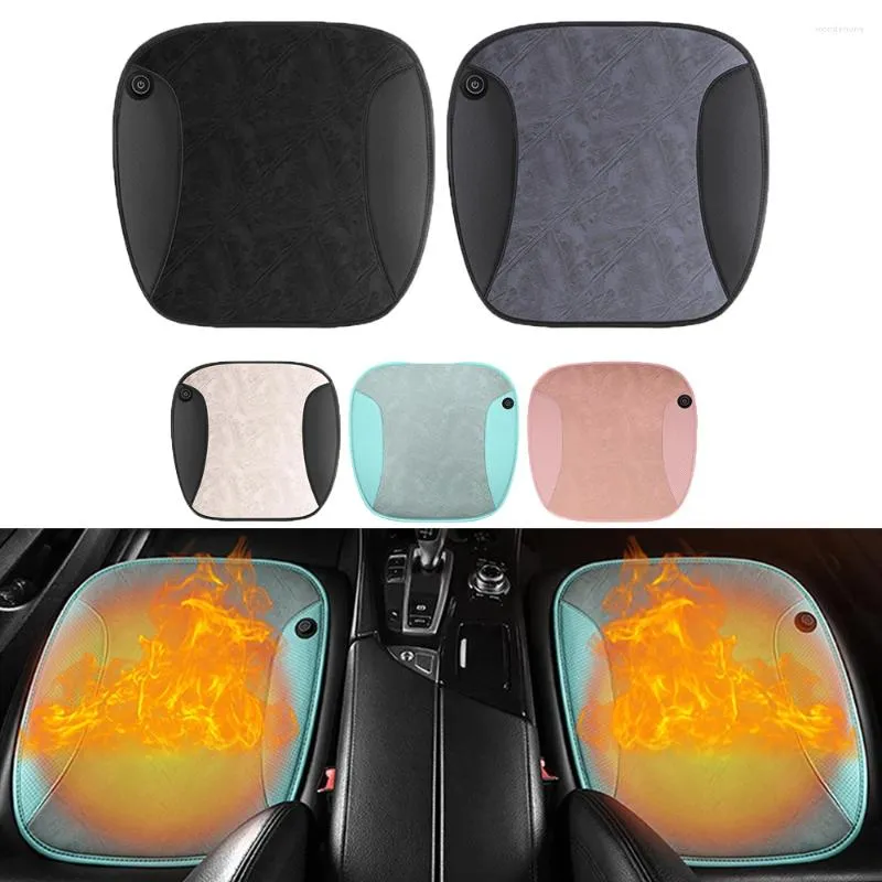 Capas de assento de carro capa dianteira aquecida couro pu usb almofada de aquecimento protetor de automóveis universal cadeira tapete