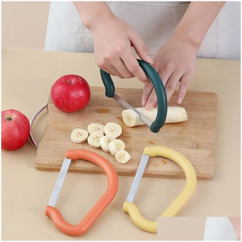 Fruit Slicer Handheld Salad Tool Portable Creative Potato Tomato Cucumber Fruit Cutter Banana Ham Kitchen Vegetable Tools Q765