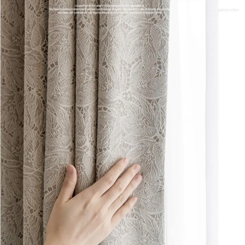 Curtain Japanese Style Curtains For Living Dining Room Bedroom Simple Literary Jacquard Lace French Window Woven