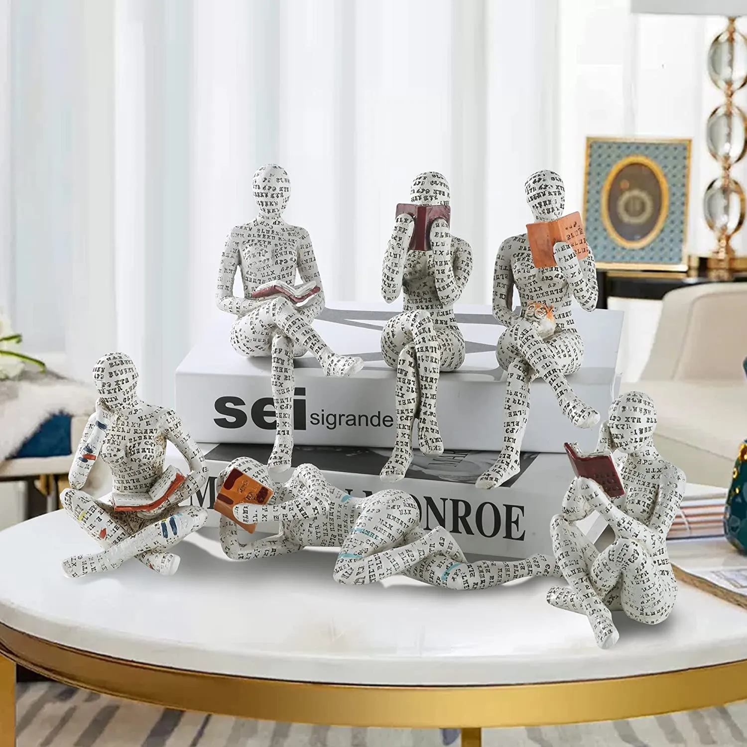 Statue Deco,Statue De Penseur En Résine, Sculpture Abstraite, Petits Ornements, Artisanat De