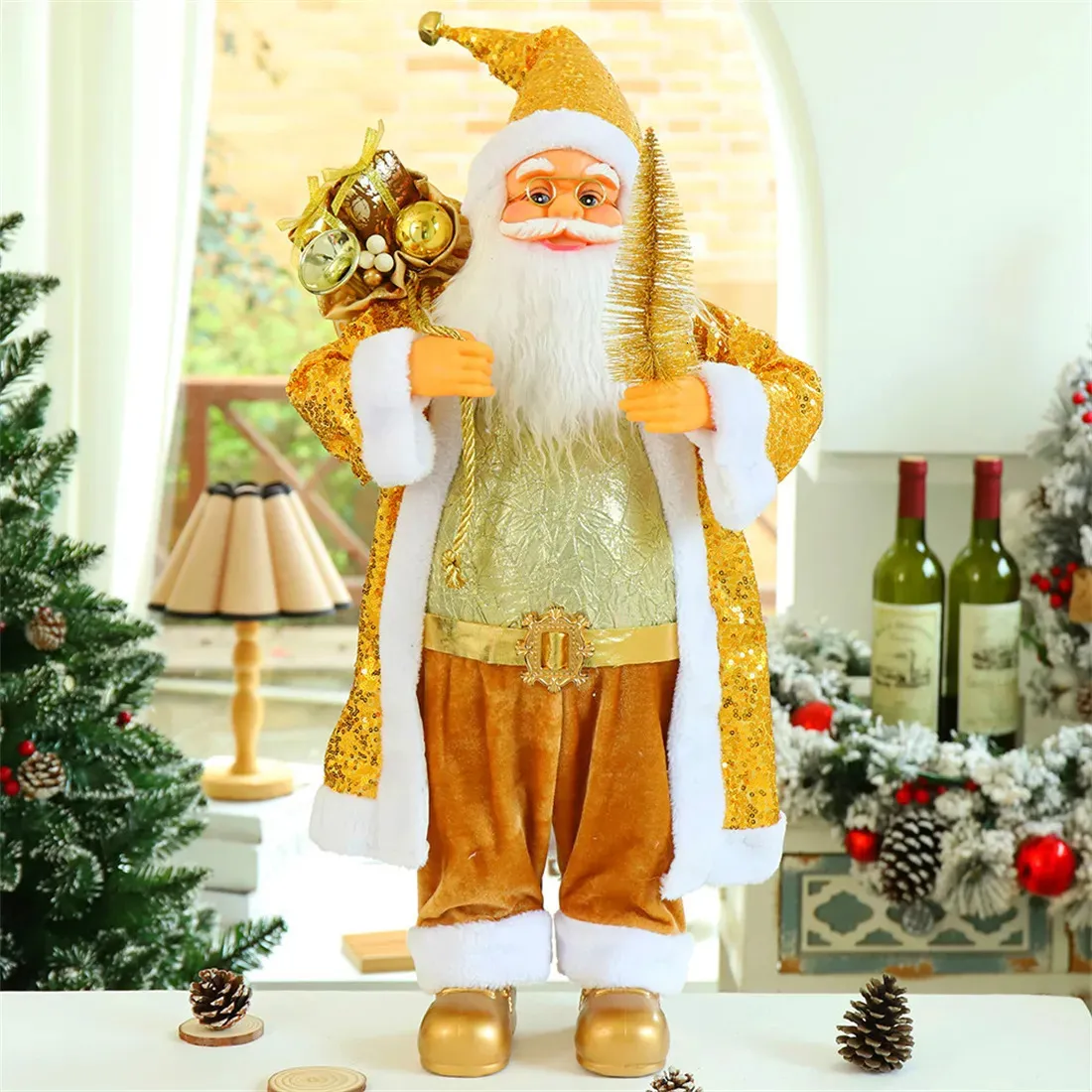 Juldekorationer 60 cm jultomten Claus Doll Christmas Ornament Party Home Decoration Accessories Table Rum Xmas Decor Child Gift Toy Navidad 231122