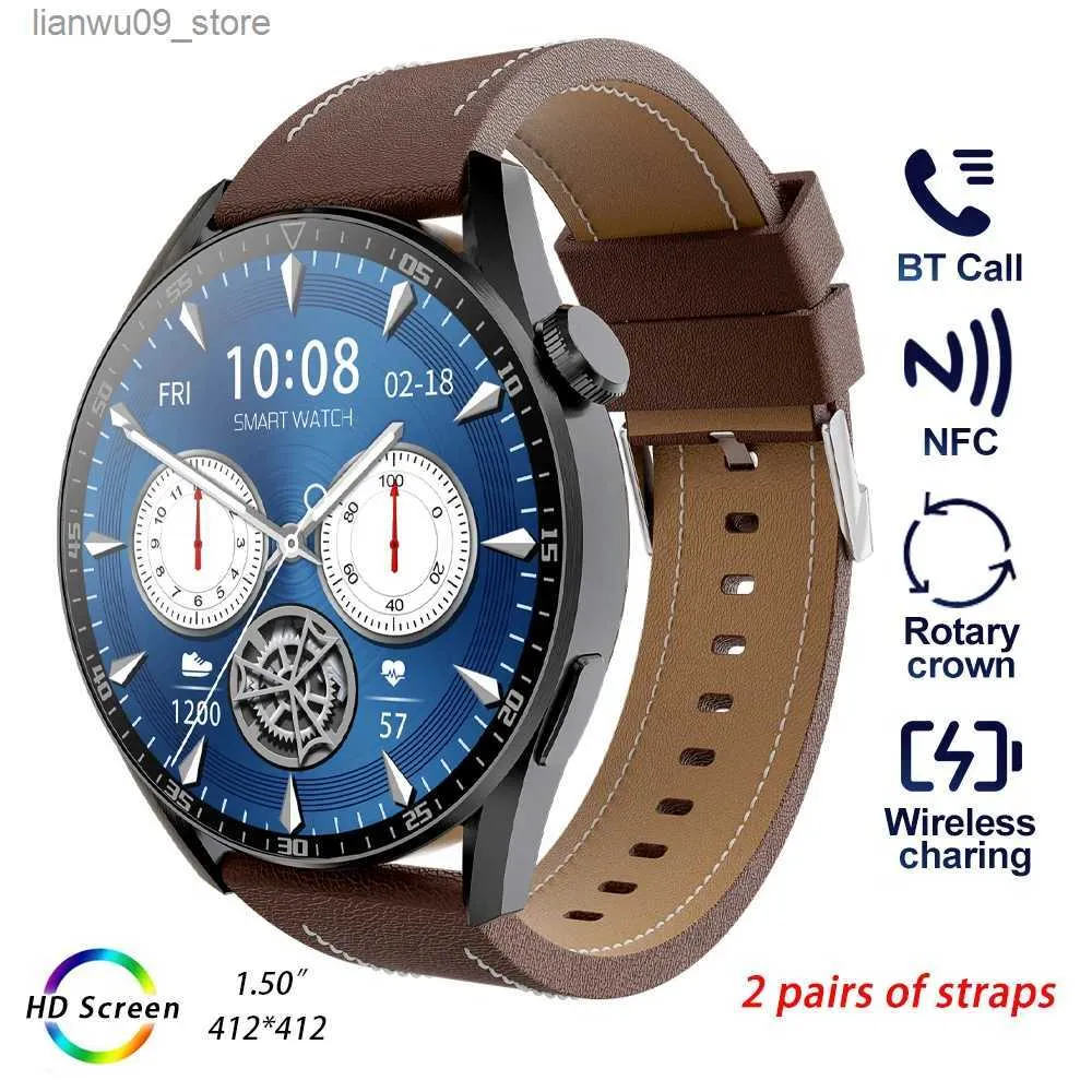 Wristwatches ZD3 Pro Smart Watch Men Wrist Watches 1.5" Screen Smartwatch Women's Wristwatch NFC Wireless Charging Fitness Bracelet SmartbandQ231123